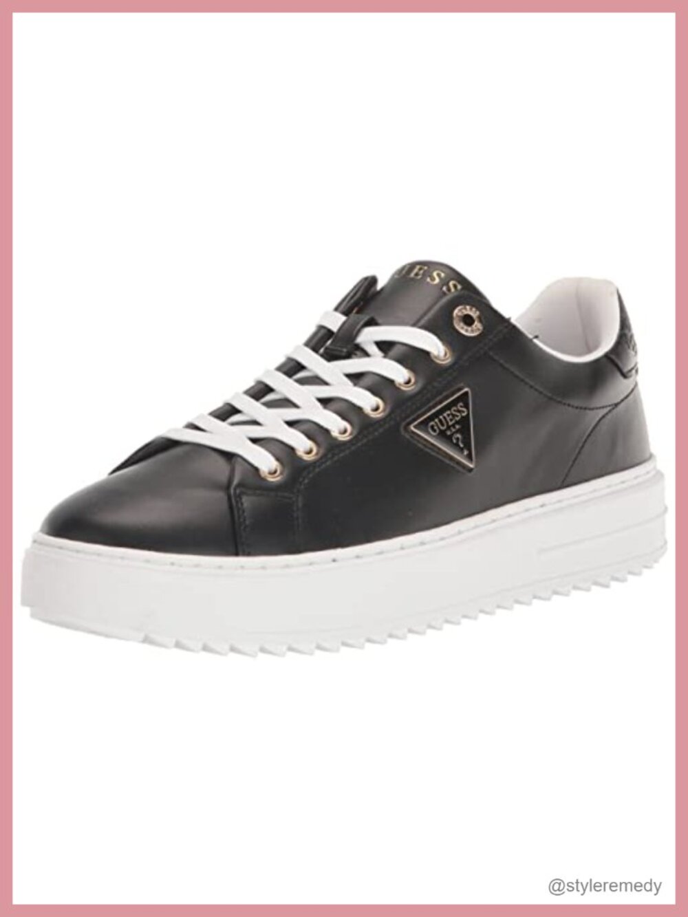 Faux Leather Lace-Up Fashion Sneakers Cushioned EVA Footbed Casual